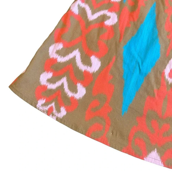 Sheridan French Madison Dress Caramel Ikat Print Bold Boho Flowy Size XS Women's - Picture 6 of 15